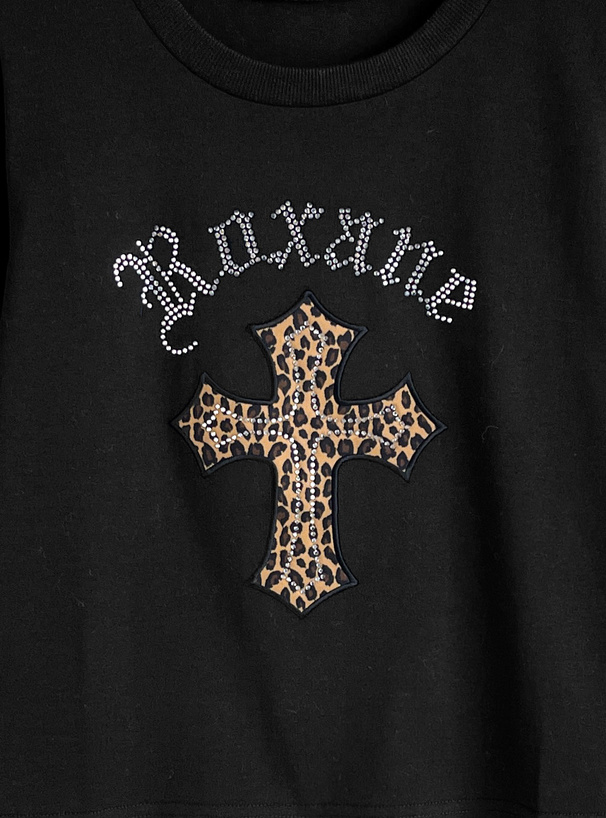 ロゴレオパード柄クロスTシャツ