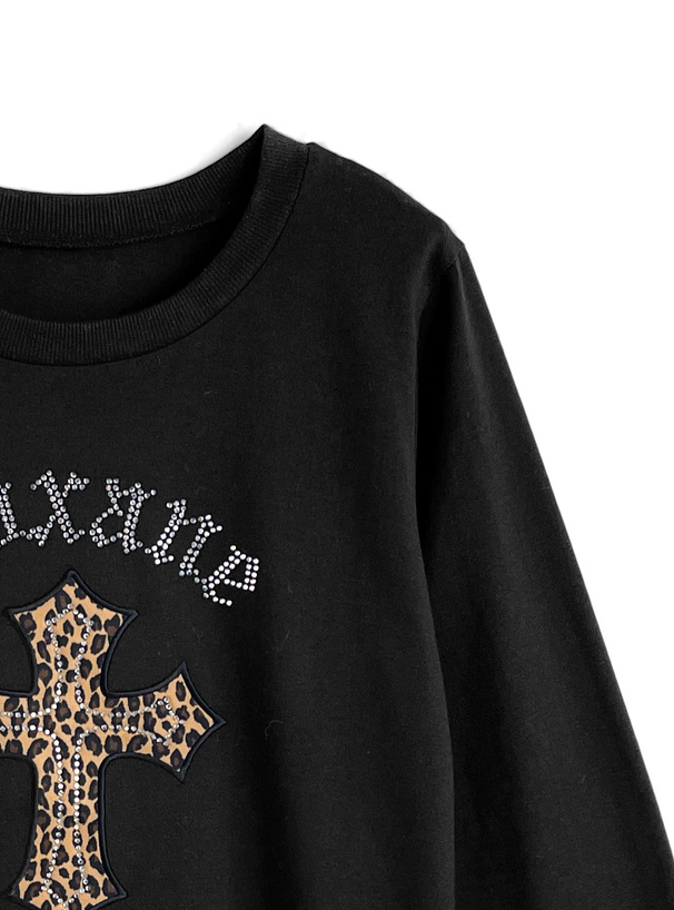 ロゴレオパード柄クロスTシャツ