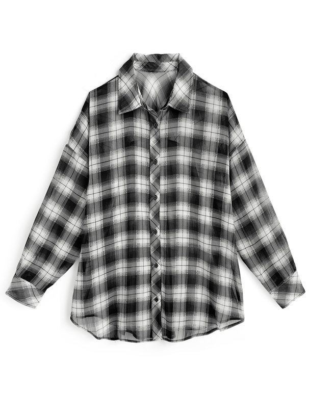 チェック柄シアーシャツ[nk99] | レディースファッション通販の
