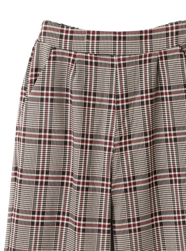 チェック柄シャーリングビスチェXワイドパンツセットアップ