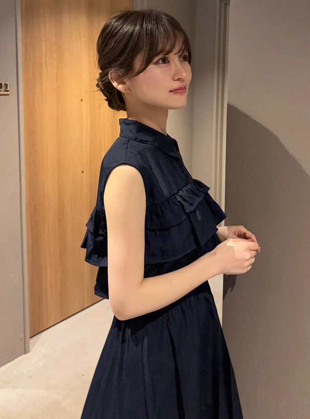 フリルシャツワンピース