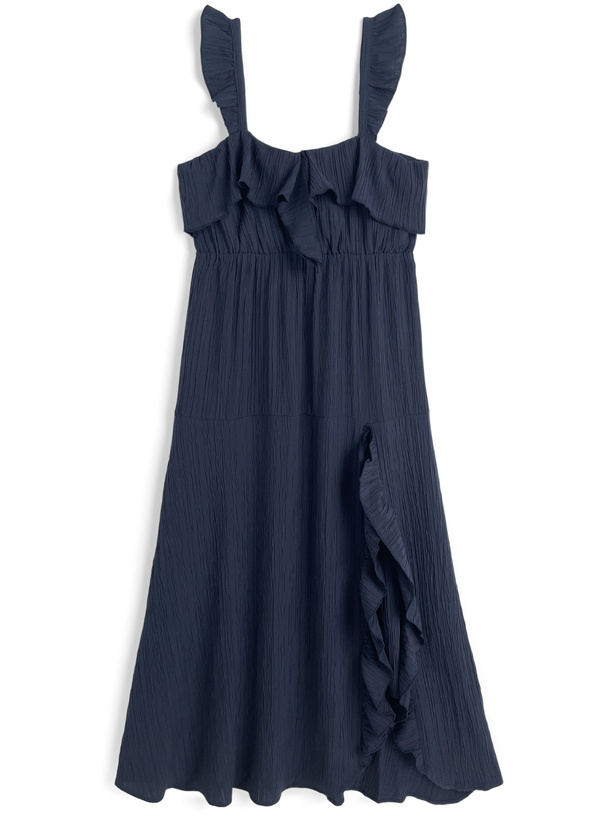 フリルショルダーフレアワンピース