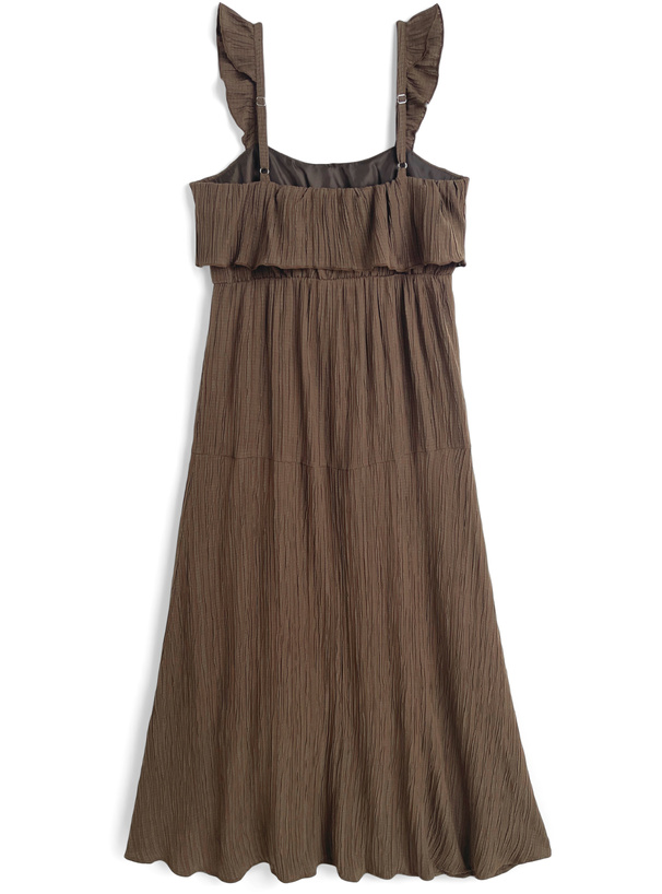 フリルショルダーフレアワンピース