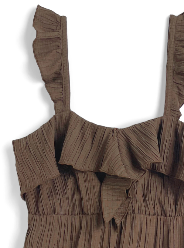 フリルショルダーフレアワンピース