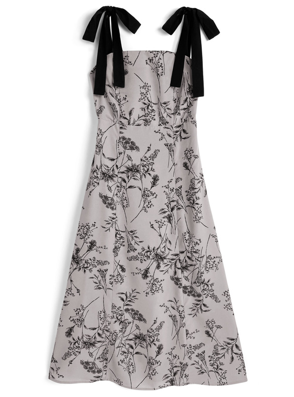 花柄ショルダーリボンワンピース[nr384]