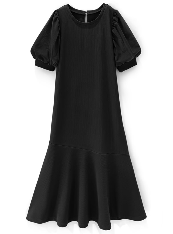 異素材パフスリーブマーメイドワンピース On138 レディースファッション通販のグレイル Grl 公式