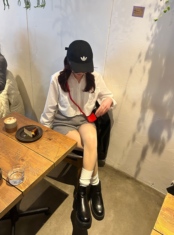 クロップド丈シャツ