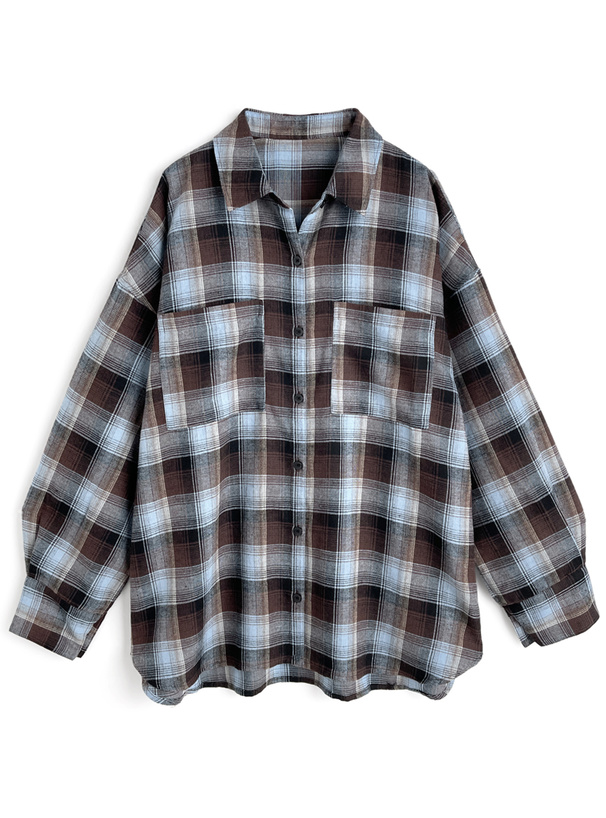 オーバーサイズチェック柄シャツ[on288] | レディース