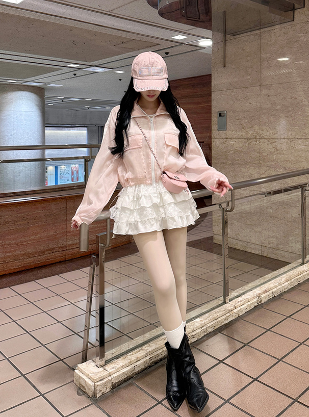 サイドラインシアーショート丈ブルゾン