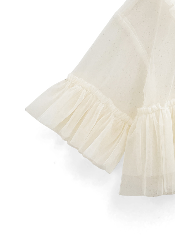 チュールフリルシアーブラウス