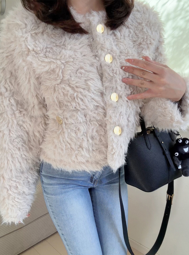 ゴールドボタンシープファージャケット[on326] | レディース