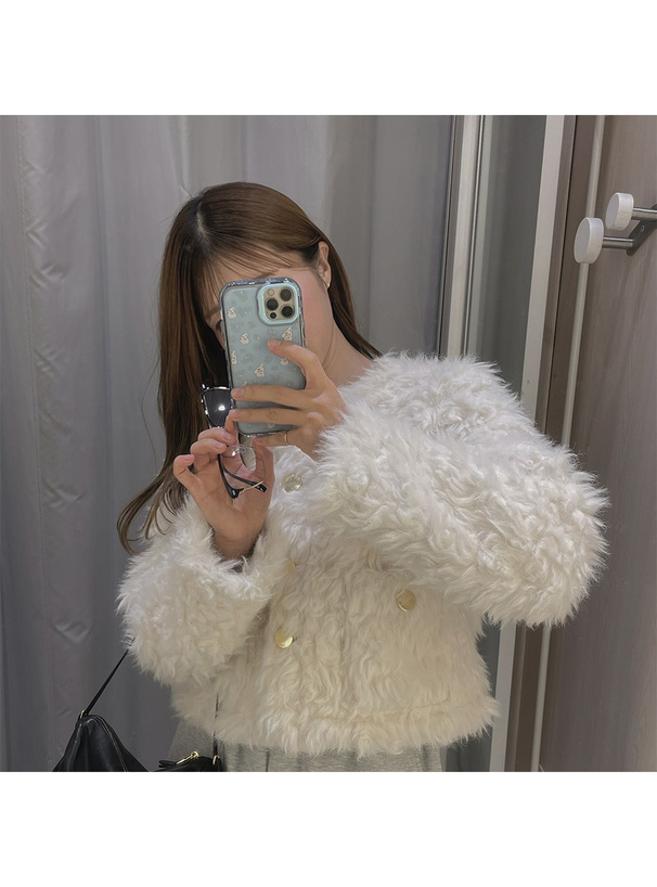 ゴールドボタンシープファージャケット[on326] | レディース