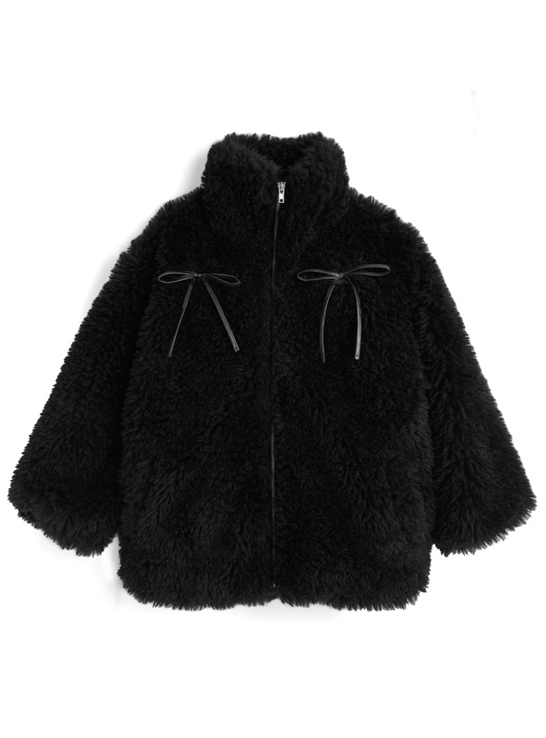 リボン付きボアジャケット[on329a]