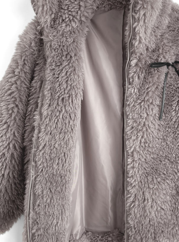 リボン付きボアジャケット