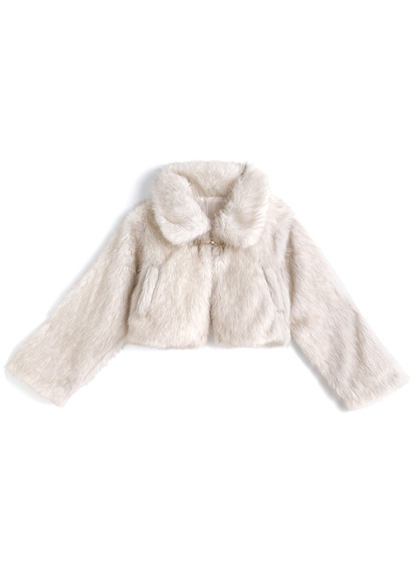 GRL [on330] ビットファーショート丈コート アイボリー アウター総選挙