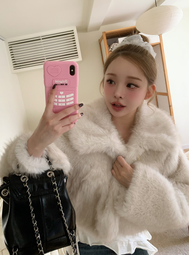 極美品✨ミンクファー 短丈ショートコート シルバーグレー F リアル