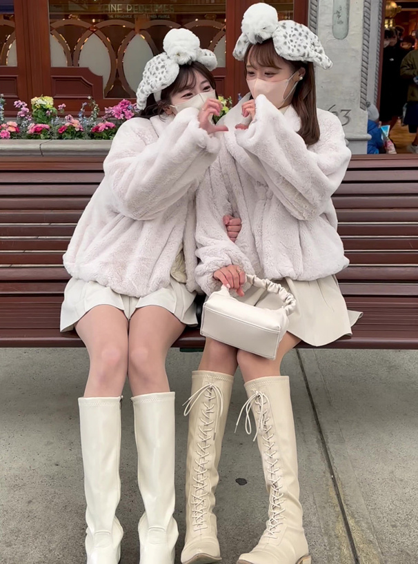 ファーショート丈コート