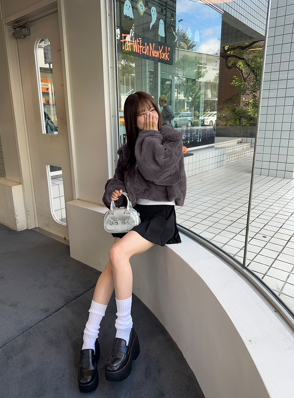 ファーショート丈コート