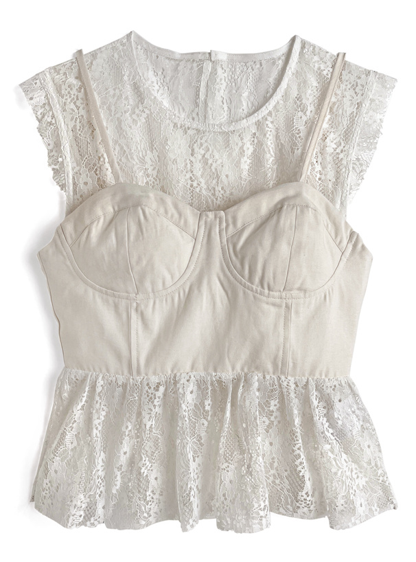 ビスチェドッキングレーストップス