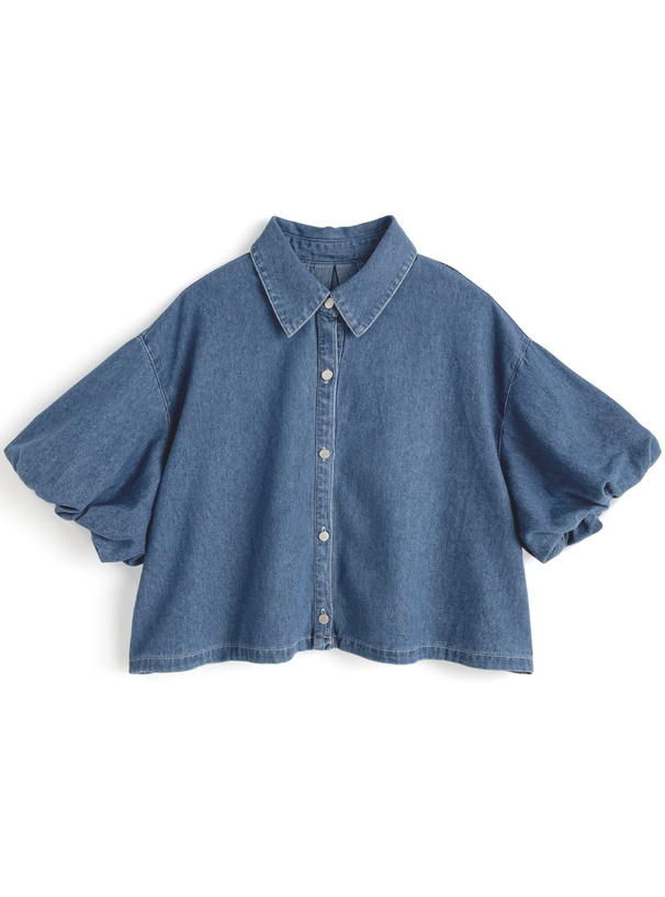 バルーンスリーブデニムシャツ