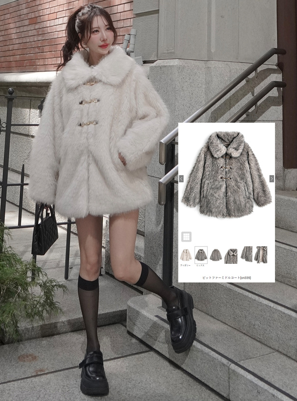 BALMAIN ライトグレー ファーコート L BALMAIN ライトグレー ファーコート L ZW COLLECTION フェイクファー