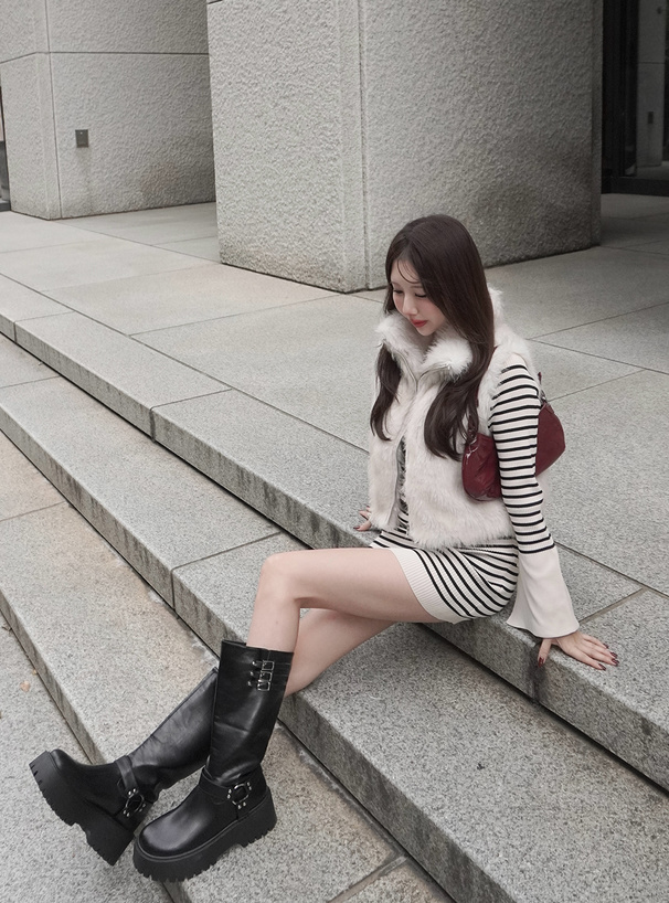 ミックスファーダブルジップベスト