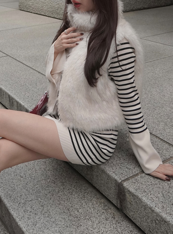 ミックスファーダブルジップベスト