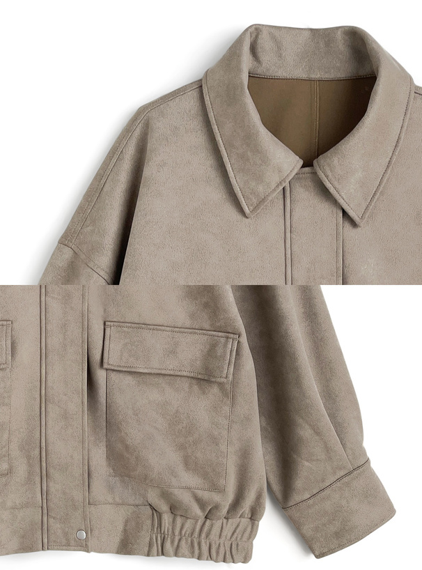 ステンカラースエードブルゾン