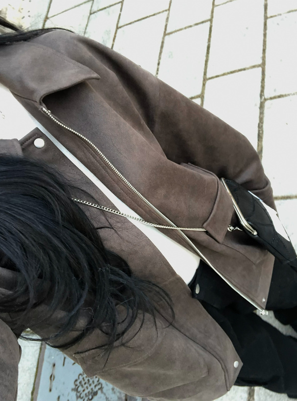 ステンカラースエードブルゾン