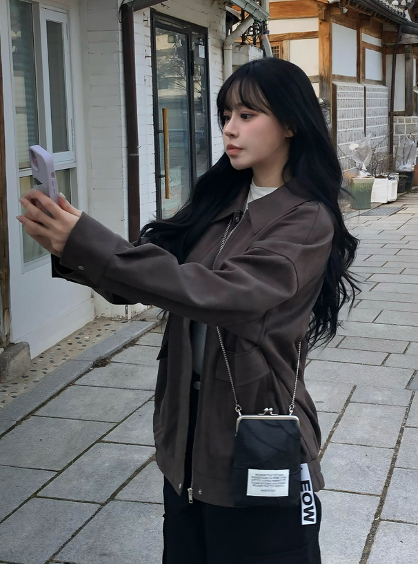 ステンカラースエードブルゾン