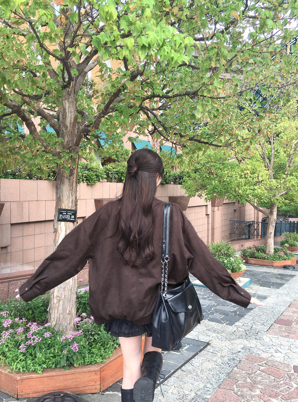 ステンカラースエードブルゾン