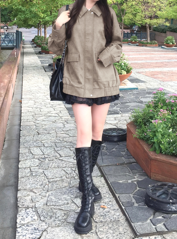 ステンカラースエードブルゾン