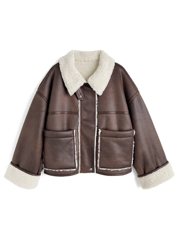 襟2Wayムートンブルゾン[on345] | レディースファッション通販の