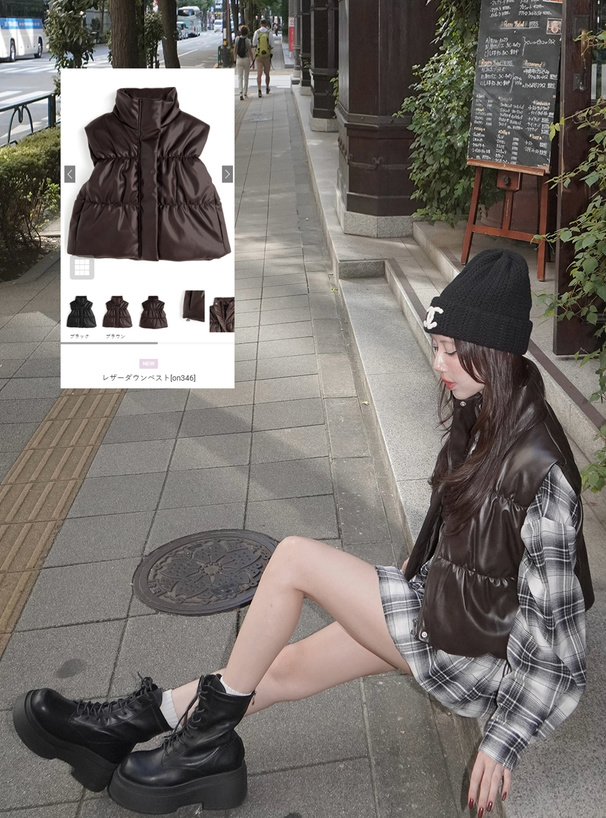 レザーダウンベスト[on346] | レディースファッション通販のグレイル