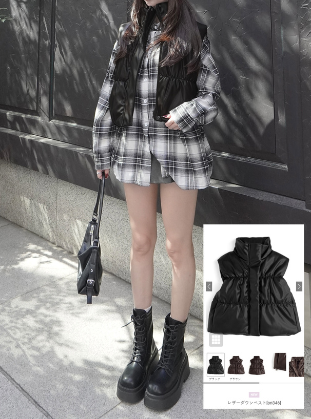 レザーダウンベスト[on346] | レディースファッション通販のグレイル