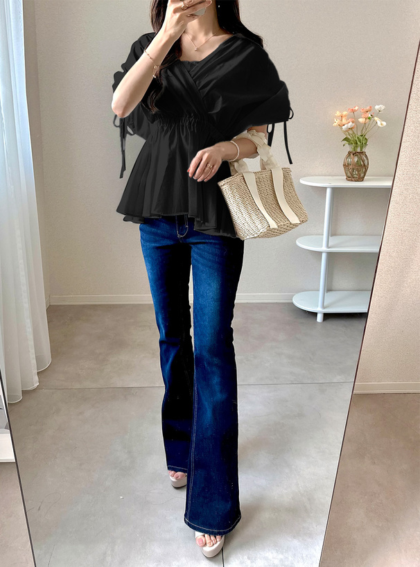 カシュクールギャザートップス