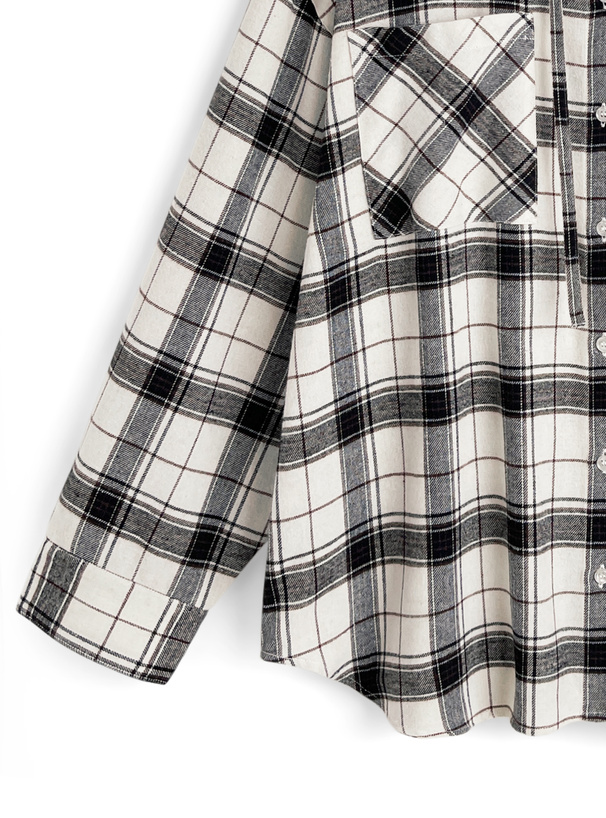 フード付きチェック柄ズボン Oneblue Shop]チェック柄 パーカー フード付きパーカー 男女兼用