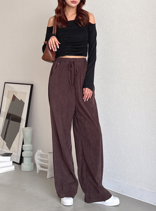 コーデュロイワイドパンツ