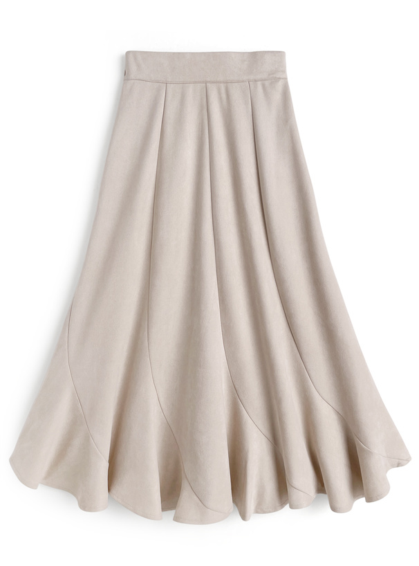 スエードフレアスカート