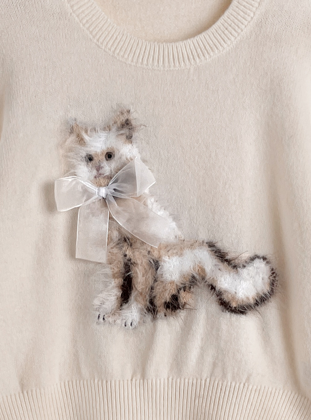 希少 定価18万 新品未使用 HERMES カシミア 上質 リボン ニット 36 セール】リボンジャガードニットトップス（ニット/セーター）｜Loueme