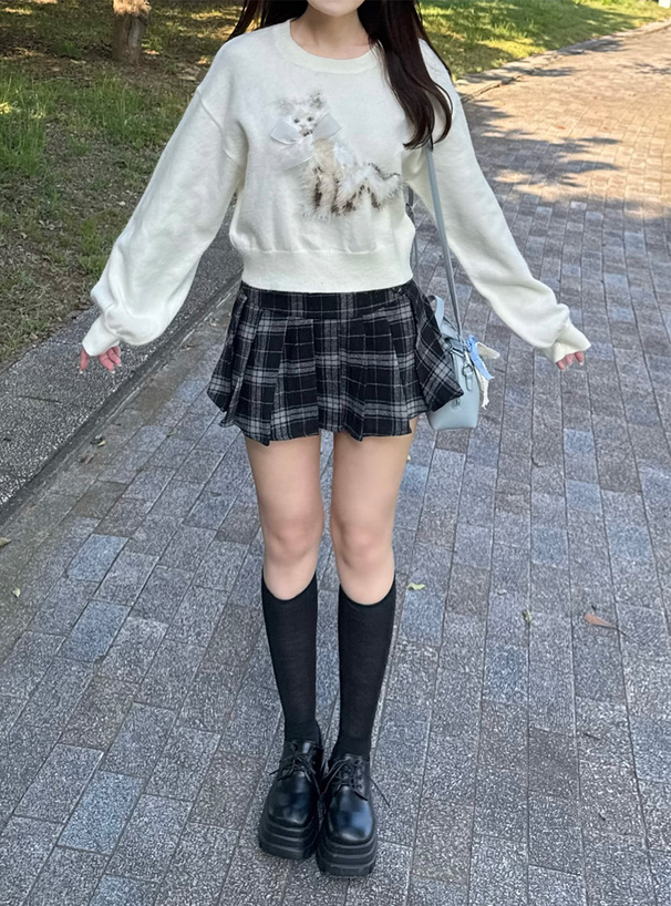 キャットリボンニットトップス