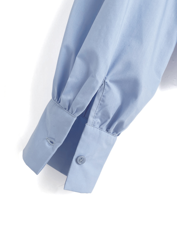 リボン付き2Wayロゴ刺繍スキッパーブラウス