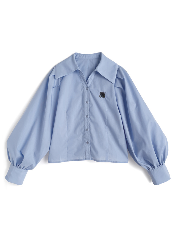 リボン付き2Wayロゴ刺繍スキッパーブラウス