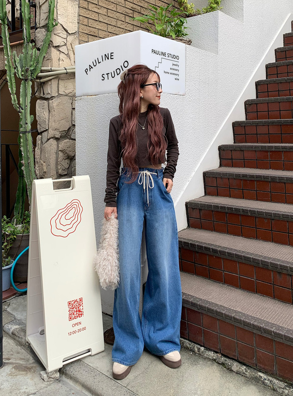 ワイドデニムパンツ[on374] | レディースファッション通販のグレイル