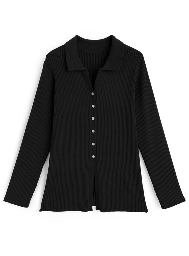 スキッパーリブニットカーディガン