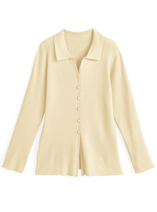 スキッパーリブニットカーディガン