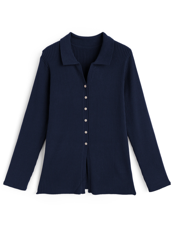 スキッパーリブニットカーディガン