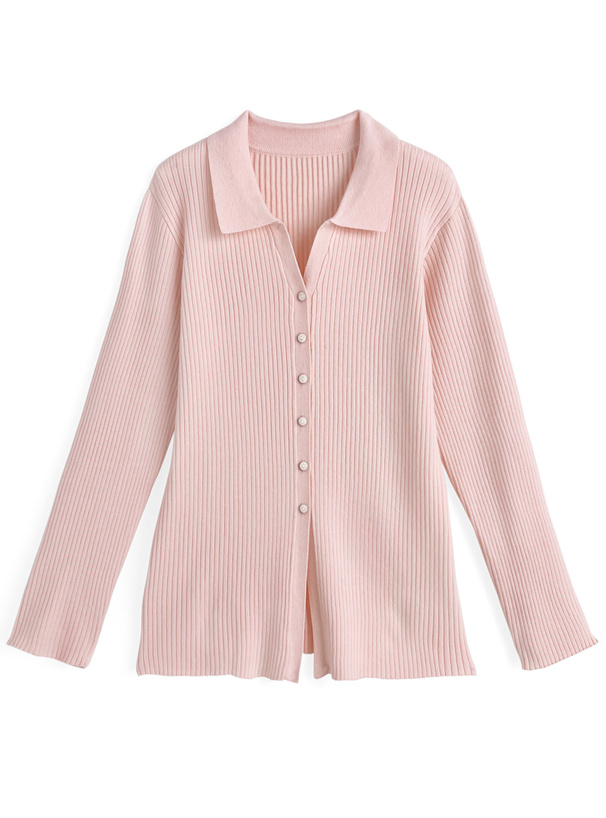 スキッパーリブニットカーディガン