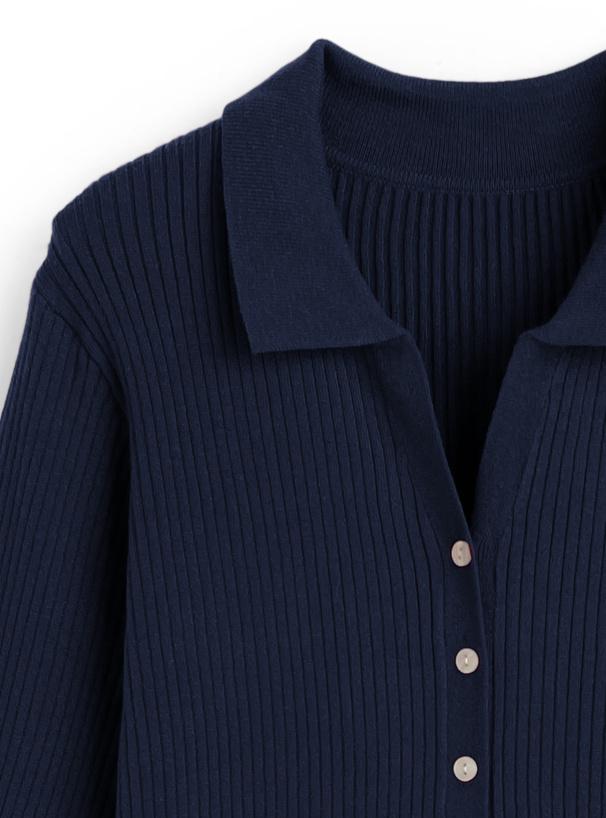 スキッパーリブニットカーディガン