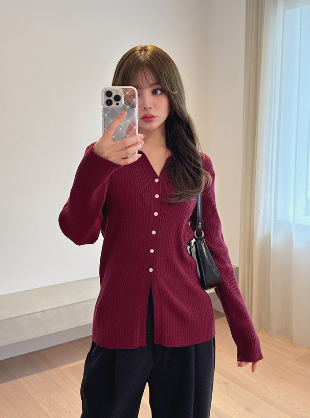 スキッパーリブニットカーディガン[on377] | レディースファッション